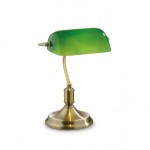 Lampada elegante da scrivania in ottone brunito