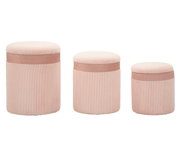MAURO FERRETTI POUF CONTENITORE CORTINA SET 3 PEZZI