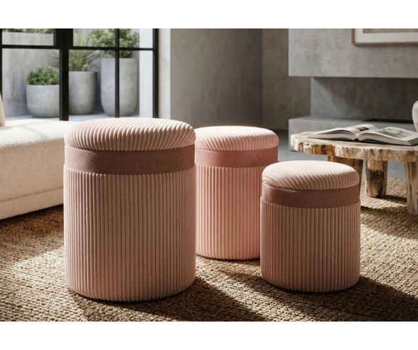 MAURO FERRETTI POUF CONTENITORE CORTINA SET 3 PEZZI