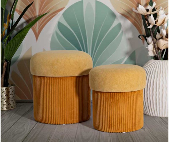 Mauro Ferretti Pouf contenitore set 2 pezzi Aspen