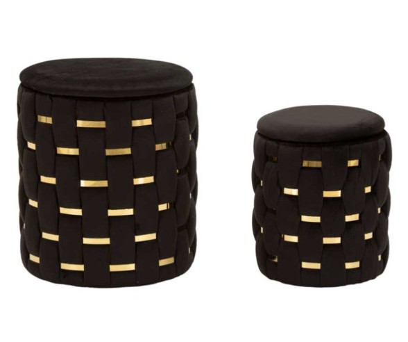 Mauro Ferretti Pouf contenitore set 2 pezzi Shanty