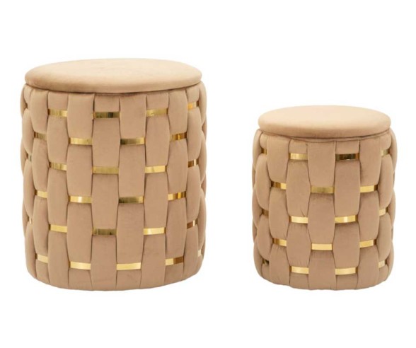 Mauro Ferretti Pouf contenitore set 2 pezzi Shanty