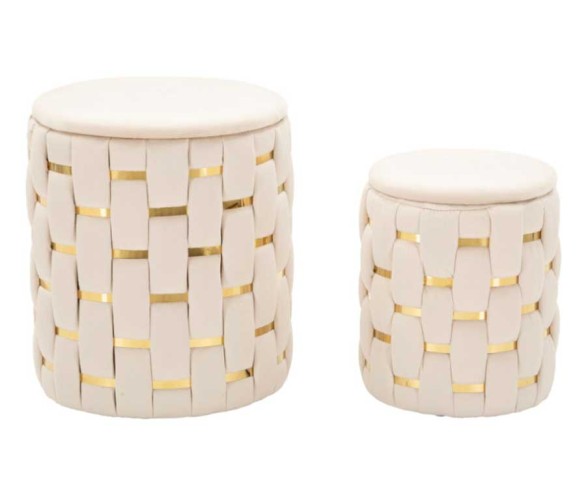 Mauro Ferretti Pouf contenitore set 2 pezzi Shanty