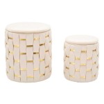 Mauro Ferretti Pouf contenitore set 2 pezzi Shanty