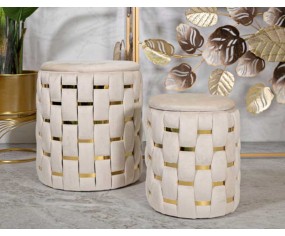 Mauro Ferretti Pouf contenitore set 2 pezzi Shanty 2