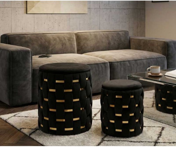 Mauro Ferretti Pouf contenitore set 2 pezzi Shanty