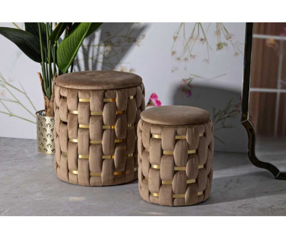 Mauro Ferretti Pouf contenitore set 2 pezzi Shanty