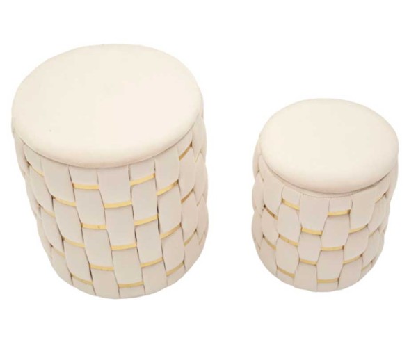 Mauro Ferretti Pouf contenitore set 2 pezzi Shanty