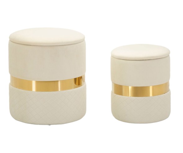 Mauro Ferretti Pouf contenitore set 2 pezzi Sheffild