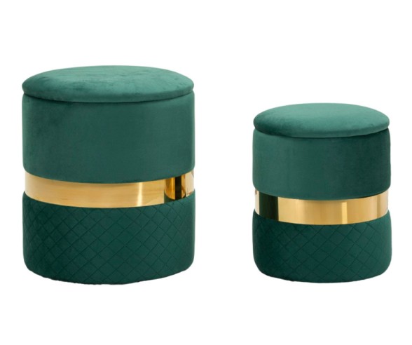Mauro Ferretti Pouf contenitore set 2 pezzi Sheffild
