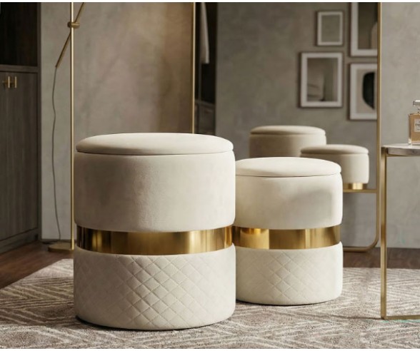 Mauro Ferretti Pouf contenitore set 2 pezzi Sheffild