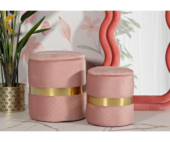 Mauro Ferretti Pouf contenitore set 2 pezzi Sheffild