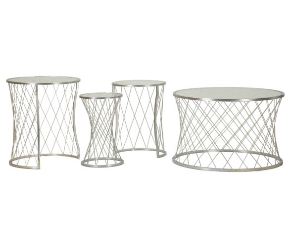 Mauro Ferretti Noha Gold Couchtische, 4er-Set