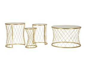 MAURO FERRETTI TAVOLINI NOAH GOLD SET 4 PEZZI