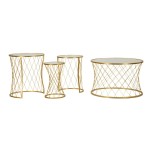 Mauro Ferretti Noha Gold Coffee Tables Set of 4