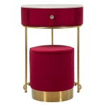 Mauro Ferretti Vellit bedside table with pouf