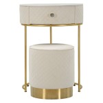 Mauro Ferretti Vellit bedside table with pouf