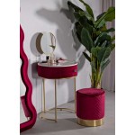 Mauro Ferretti Vellit Nachttisch mit Pouf