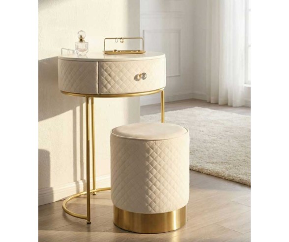 Mauro Ferretti Vellit Nachttisch mit Pouf