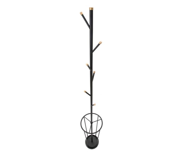 Mauro Ferretti Coat Rack with Umbrella Stand Glam Black