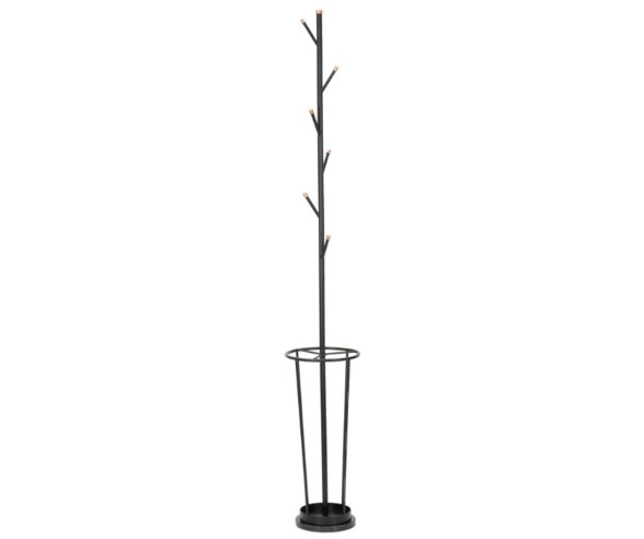 Mauro Ferretti Coat Rack with Umbrella Stand Glam Black