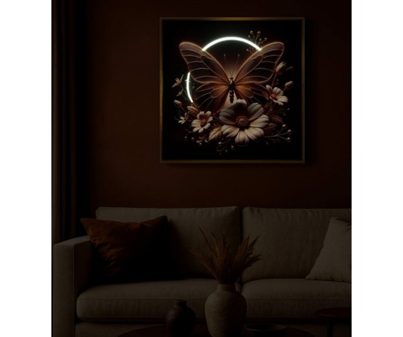 Mauro Ferretti Painting with LED and Frame Butterfly