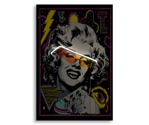 Mauro Ferretti Painting with LED on canvas Marilin