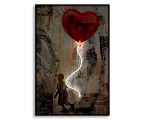 MAURO FERRETTI QUADRO CON LED SU TELA HEART 2