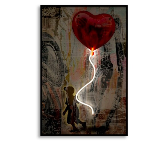 MAURO FERRETTI QUADRO CON LED SU TELA HEART