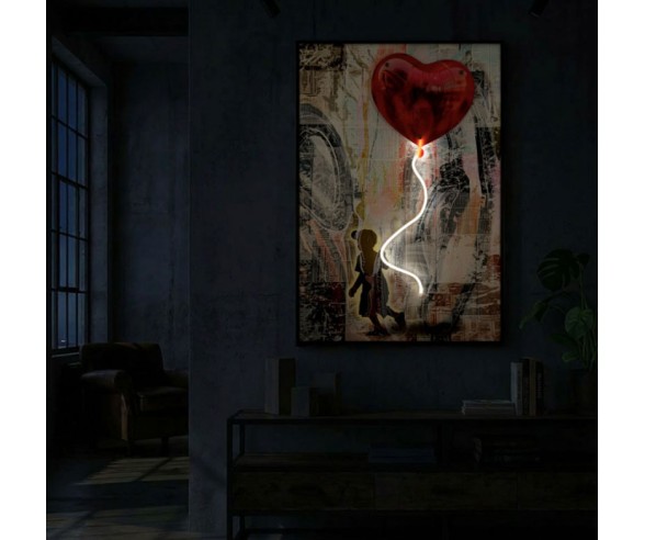 Mauro Ferretti Leinwand-LED-Gemälde Heart