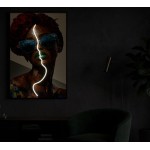 Mauro Ferretti Canvas Painting with LEDs Afro