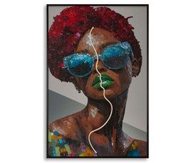 MAURO FERRETTI QUADRO CON LED SU TELA AFRO
