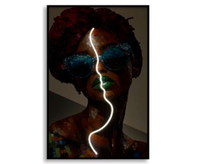Mauro Ferretti Canvas Painting with LEDs Afro 2