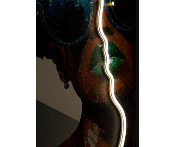 Mauro Ferretti Leinwandgemälde mit LEDs Afro