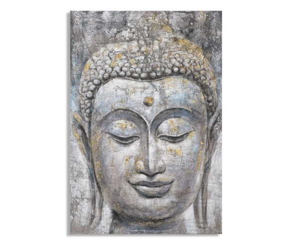 Mauro Ferretti Painting on canvas Face Buddha light A