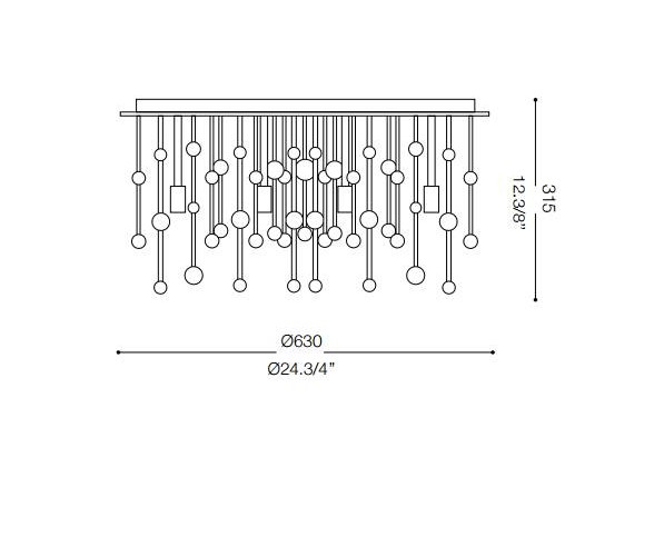 IDEAL LUX LAMPADA DA SOFFITTO NEVE 12 LUCI CROMO