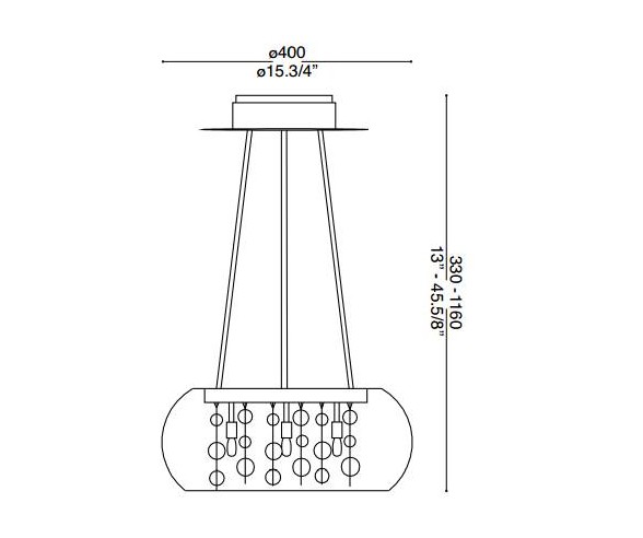 IDEAL LUX SOSPENSIONE AUDI-80 5 LUCI