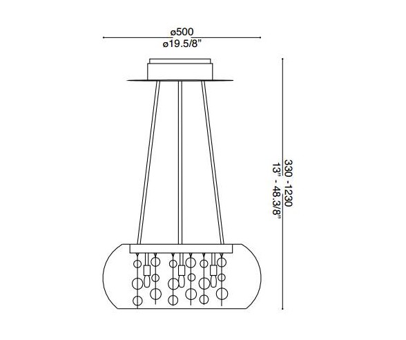 IDEAL LUX SOSPENSIONE AUDI-80 5 LUCI