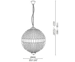 IDEAL LUX SOSPENSIONE LUXOR 12 LUCI 2