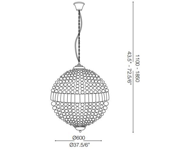 IDEAL LUX SOSPENSIONE LUXOR 12 LUCI