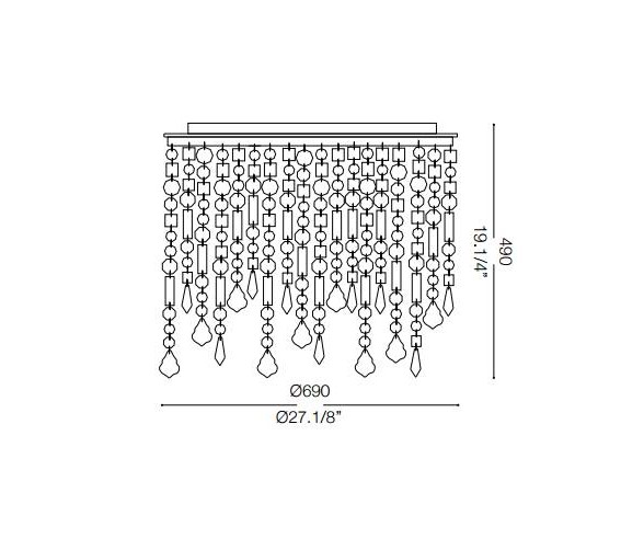 IDEAL LUX LAMPADA DA SOFFITTO RAIN 5 LUCI
