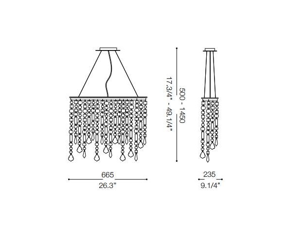 IDEAL LUX SOSPENSIONE RAIN 5 LUCI
