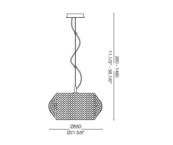 IDEAL LUX SOSPENSIONE PASHA' 10 LUCI CROMO