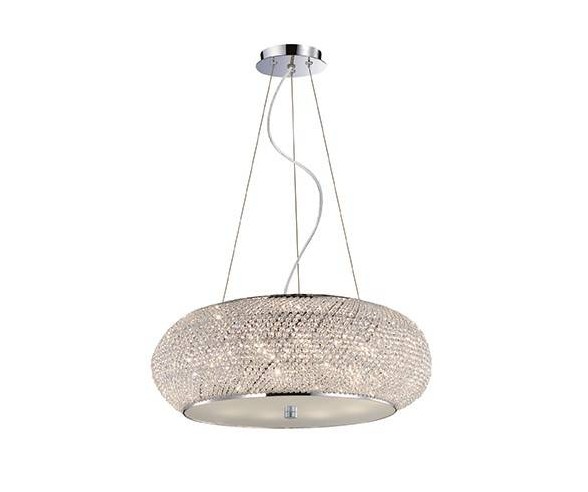 IDEAL LUX SOSPENSIONE PASHA' 10 LUCI CROMO