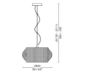 IDEAL LUX SOSPENSIONE PASHA' 10 LUCI CROMO 2
