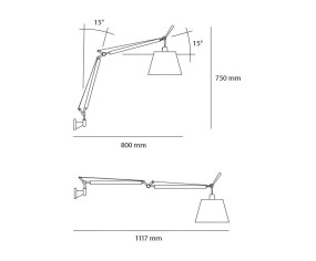 ARTEMIDE LAMPADA DA PARETE TOLOMEO BASCULANTE RASO 180 2