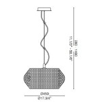 IDEAL LUX SOSPENSIONE PASHA' 6 LUCI CROMO