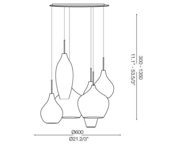 IDEAL LUX SOSPENSIONE SOFT 6 LUCI