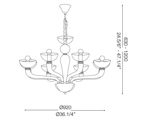 IDEAL LUX LAMPADARIO CASANOVA 8 LUCI