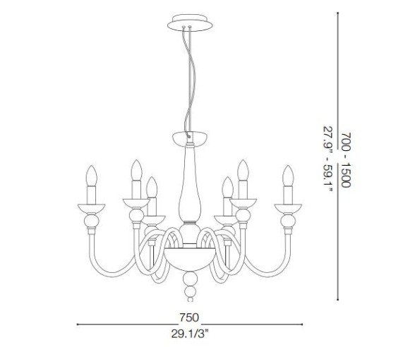 IDEAL LUX LAMPADARIO DOGE 6 LUCI